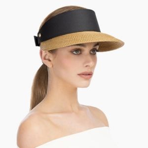 Women's Champ Straw Visor in Natural/Black